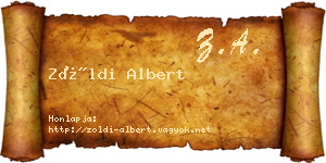 Zöldi Albert névjegykártya