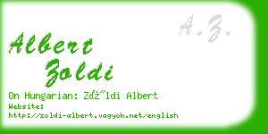 albert zoldi business card